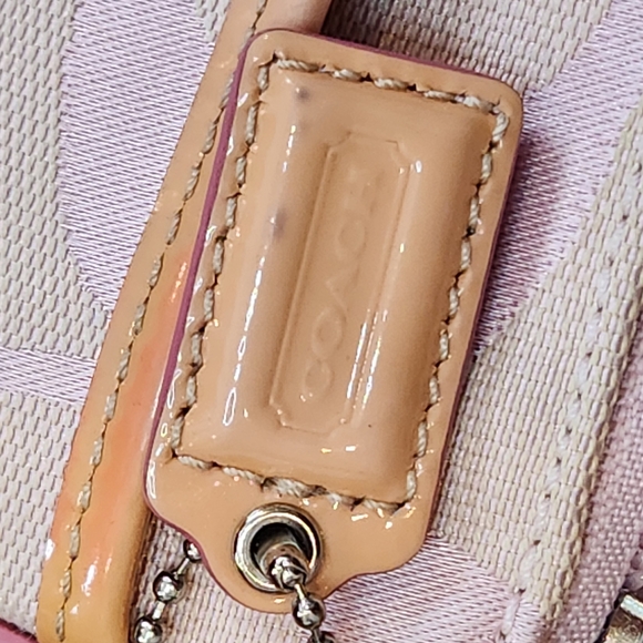 Coach Pink and Cream Crossbody Bag with Leather Trim - Picture 14 of 16